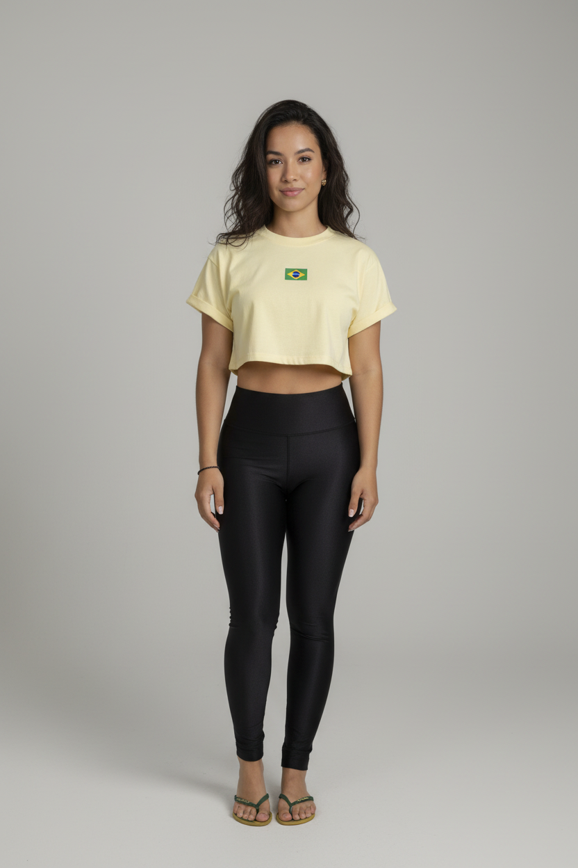 Yellow Crop Top Model - Professional